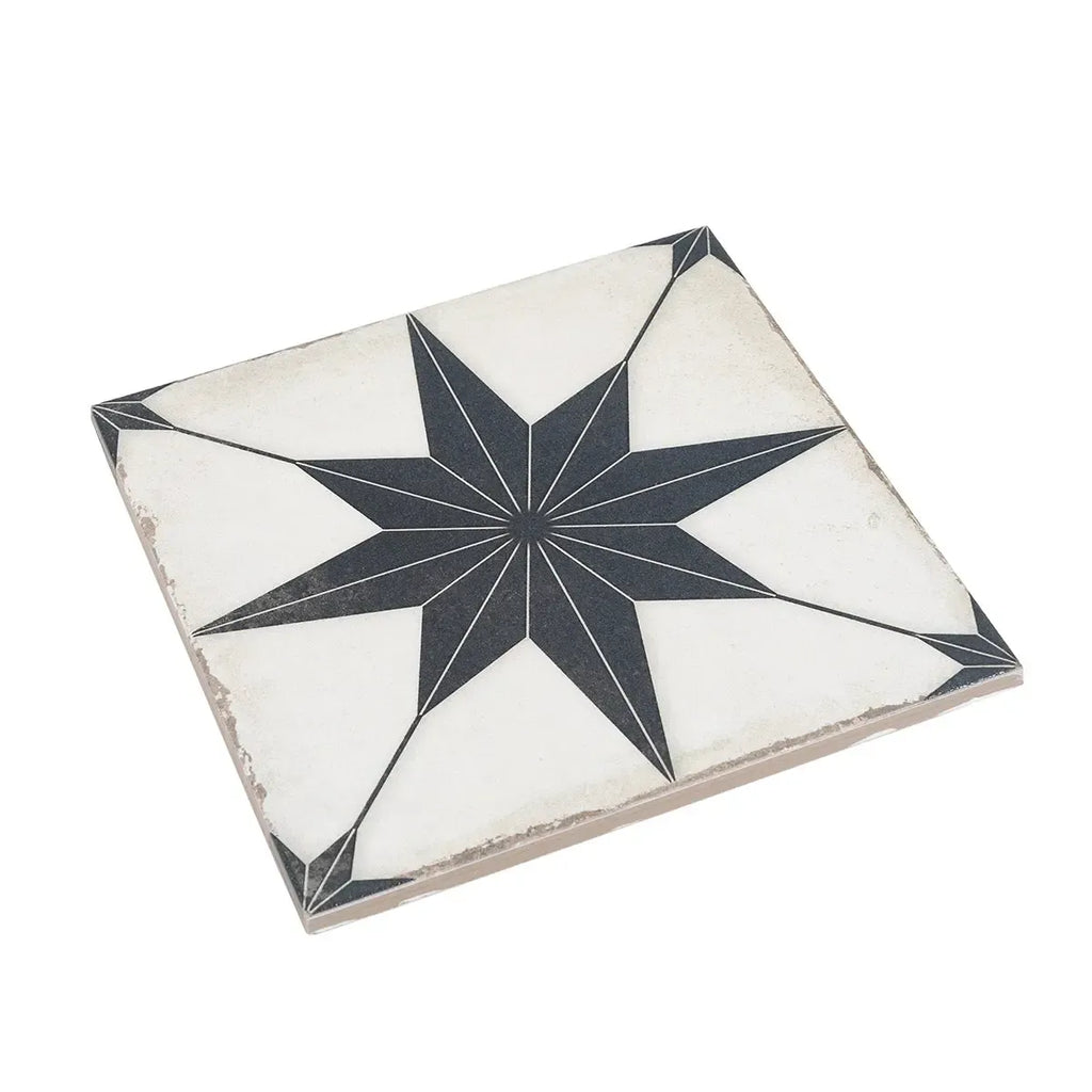 Ursa Black Star 7.87 x 7.87 Porcelain Tile | Tile Club