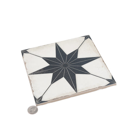 Ursa Black Star 7.87 x 7.87 Porcelain Tile | Tile Club