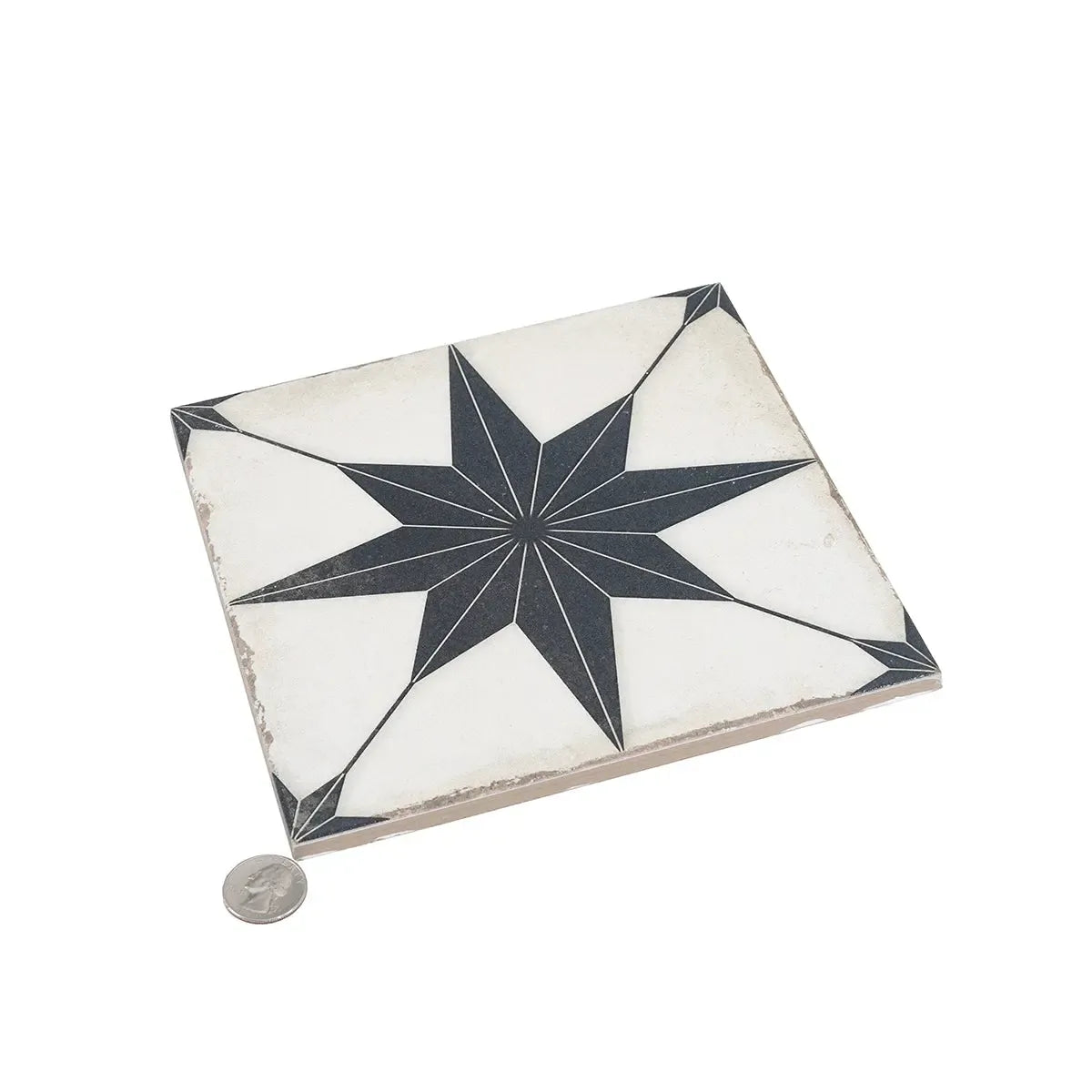Ursa Black Star 7.87 x 7.87 Porcelain Tile | Tile Club