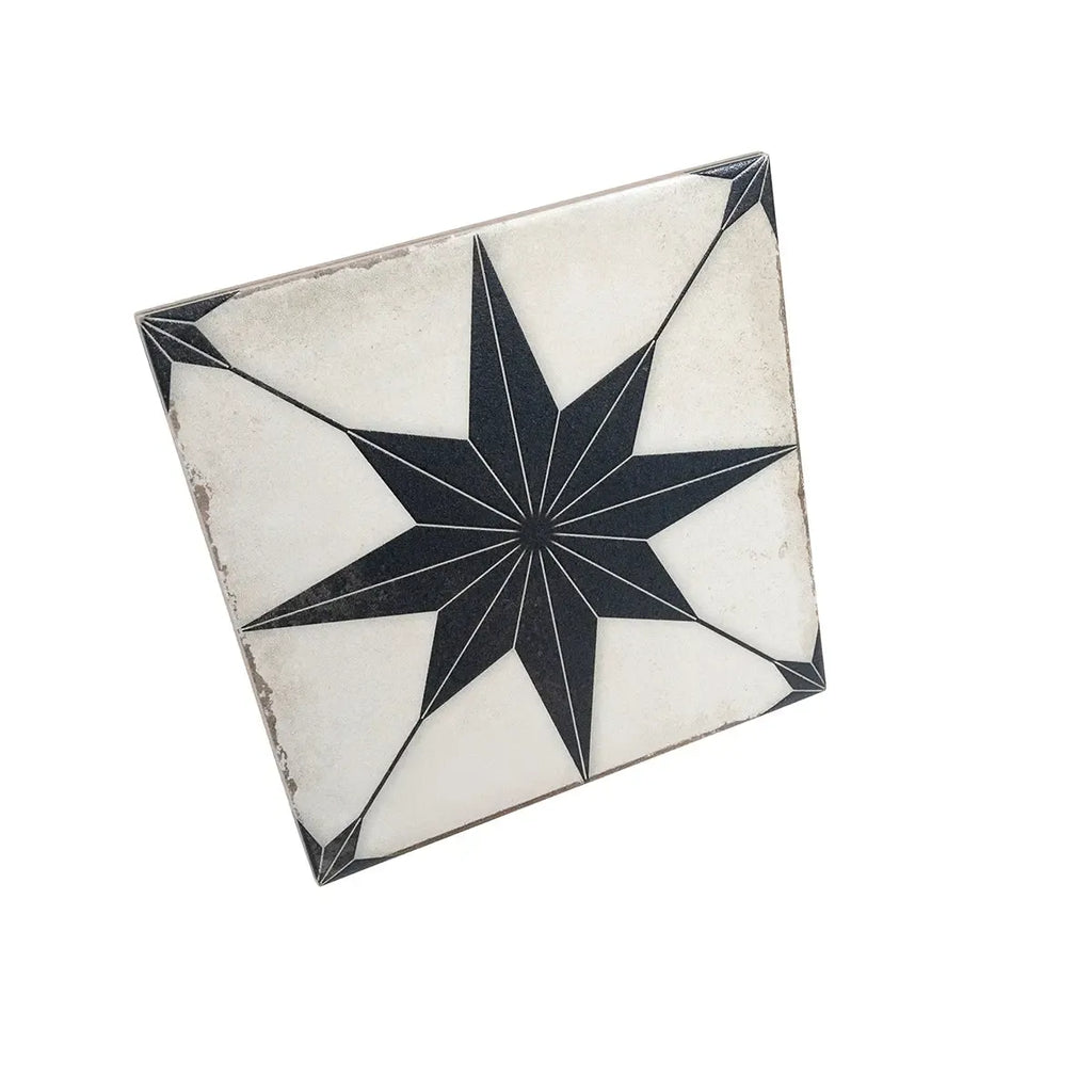 Ursa Black Star 7.87 x 7.87 Porcelain Tile | Tile Club