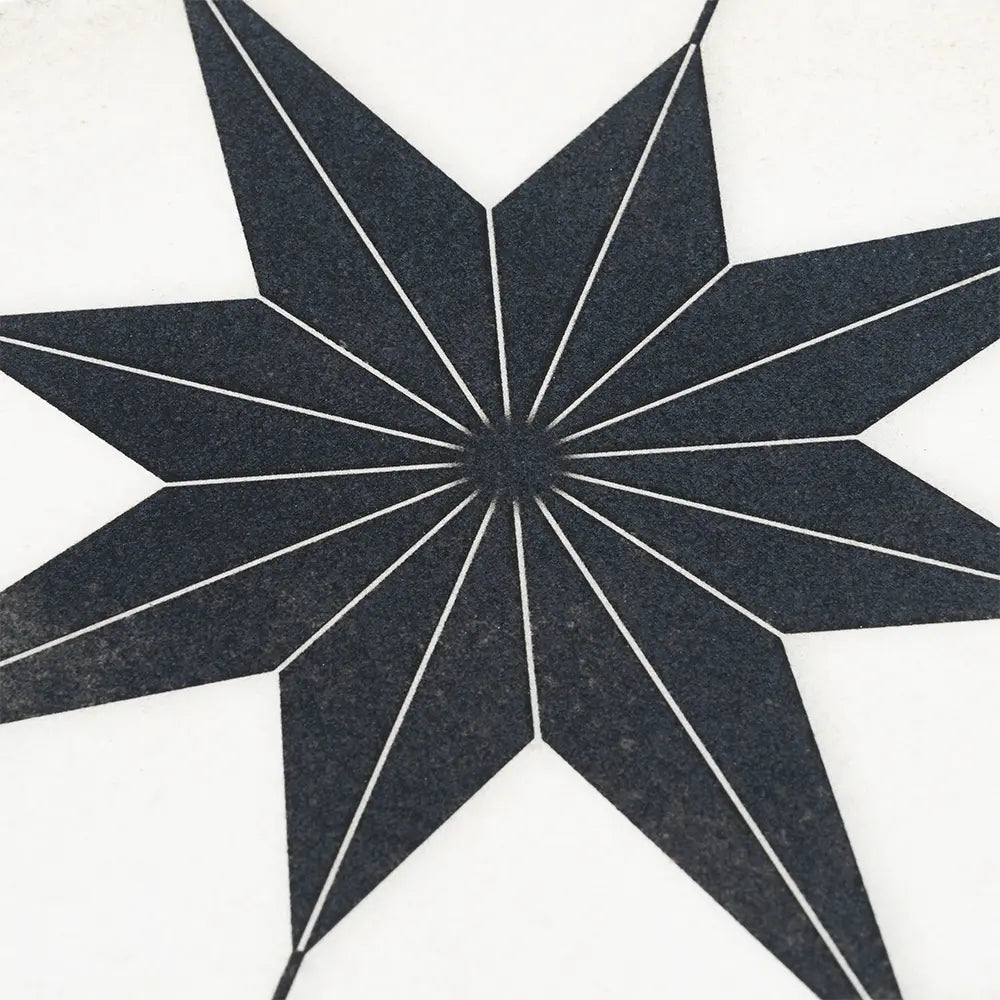Ursa Black Star 7.87 x 7.87 Porcelain Tile | Tile Club