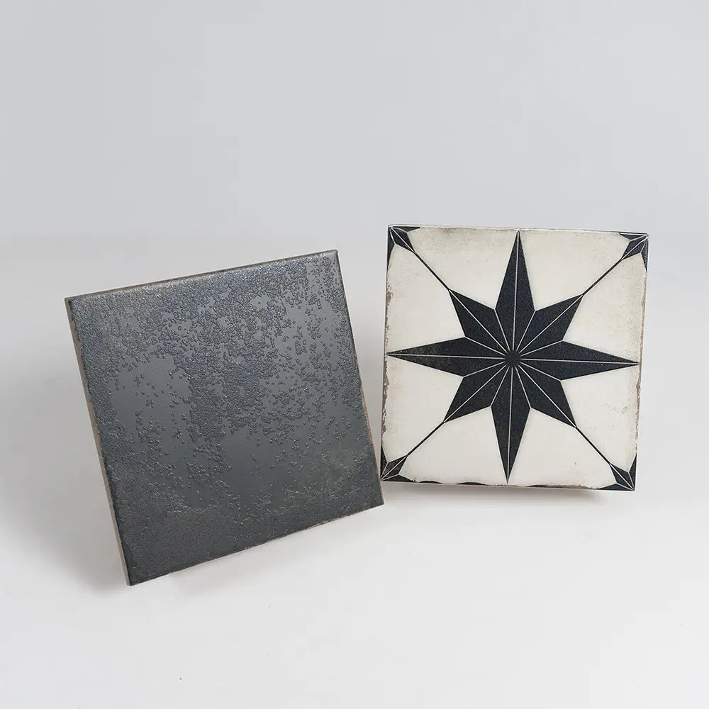 Ursa Black Star 7.87 x 7.87 Porcelain Tile | Tile Club