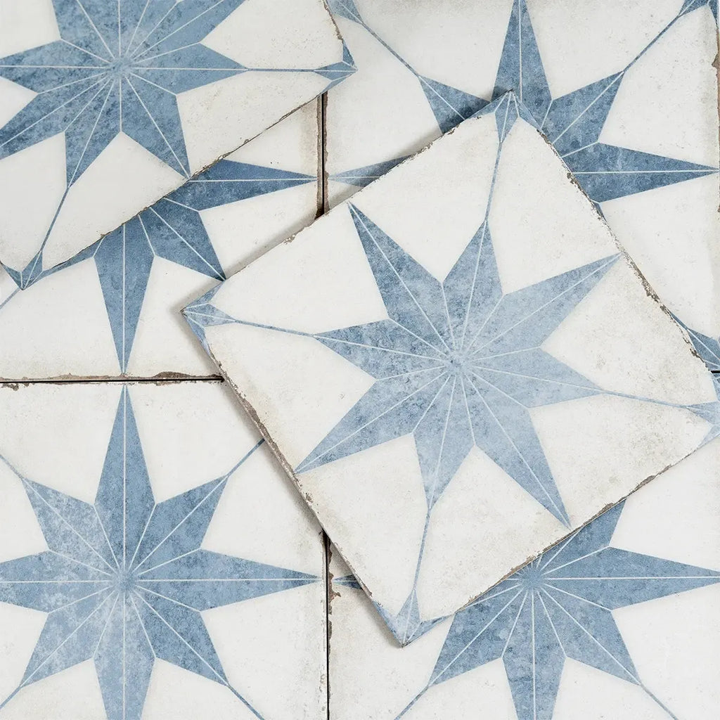 Ursa Blue Star 7.87 x 7.87 Porcelain Tile | Tile Club