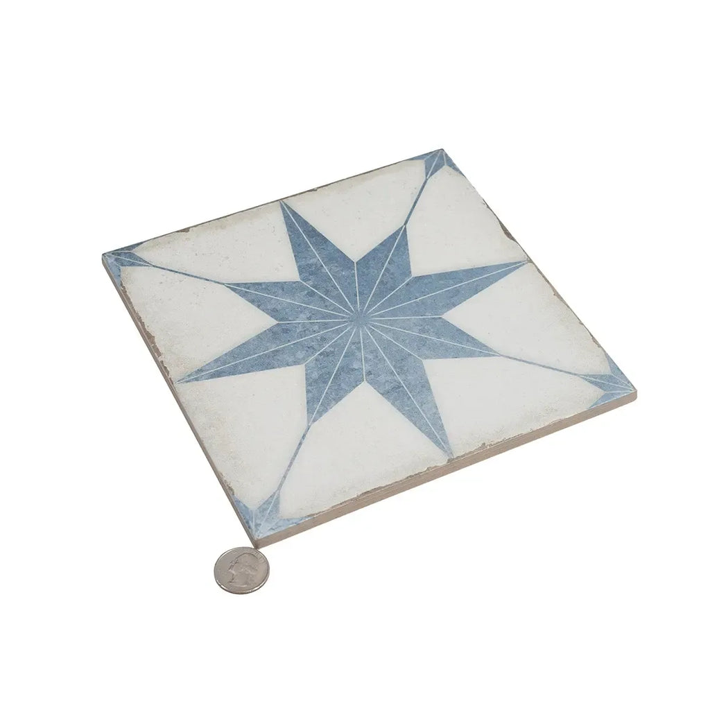 Ursa Blue Star 7.87 x 7.87 Porcelain Tile | Tile Club