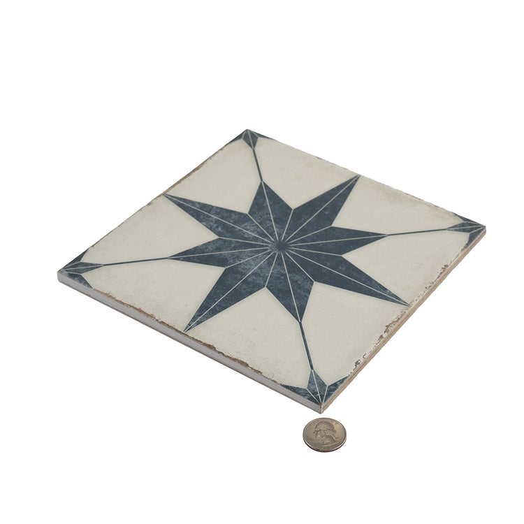 Ursa Navy Star 7.87 x 7.87 Porcelain Tile | Tile Club