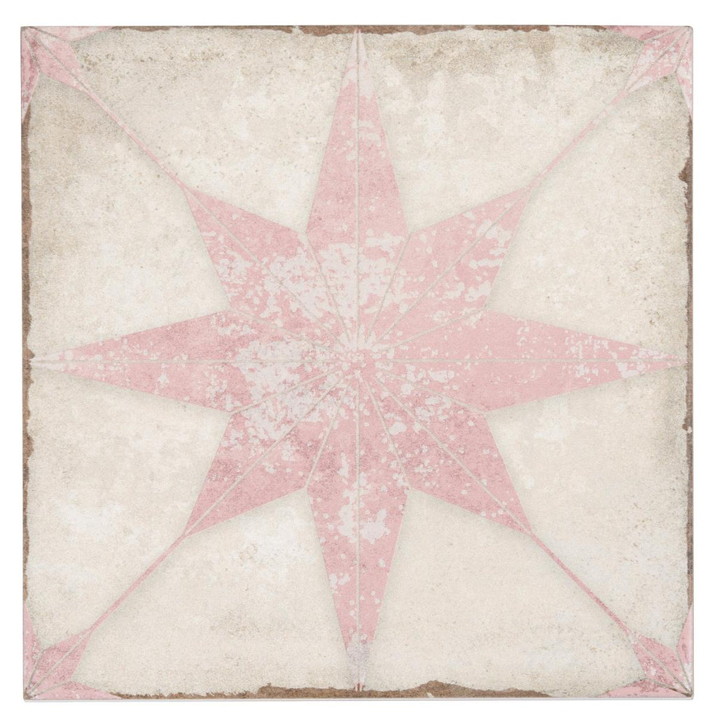 Retro pink star tile