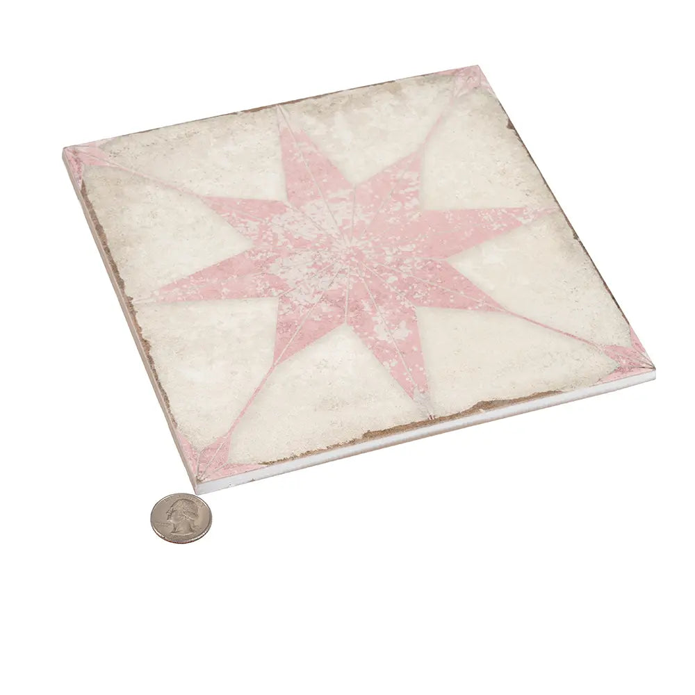 Ursa Pink Star 7.87 x 7.87 Porcelain Tile | Tile Club