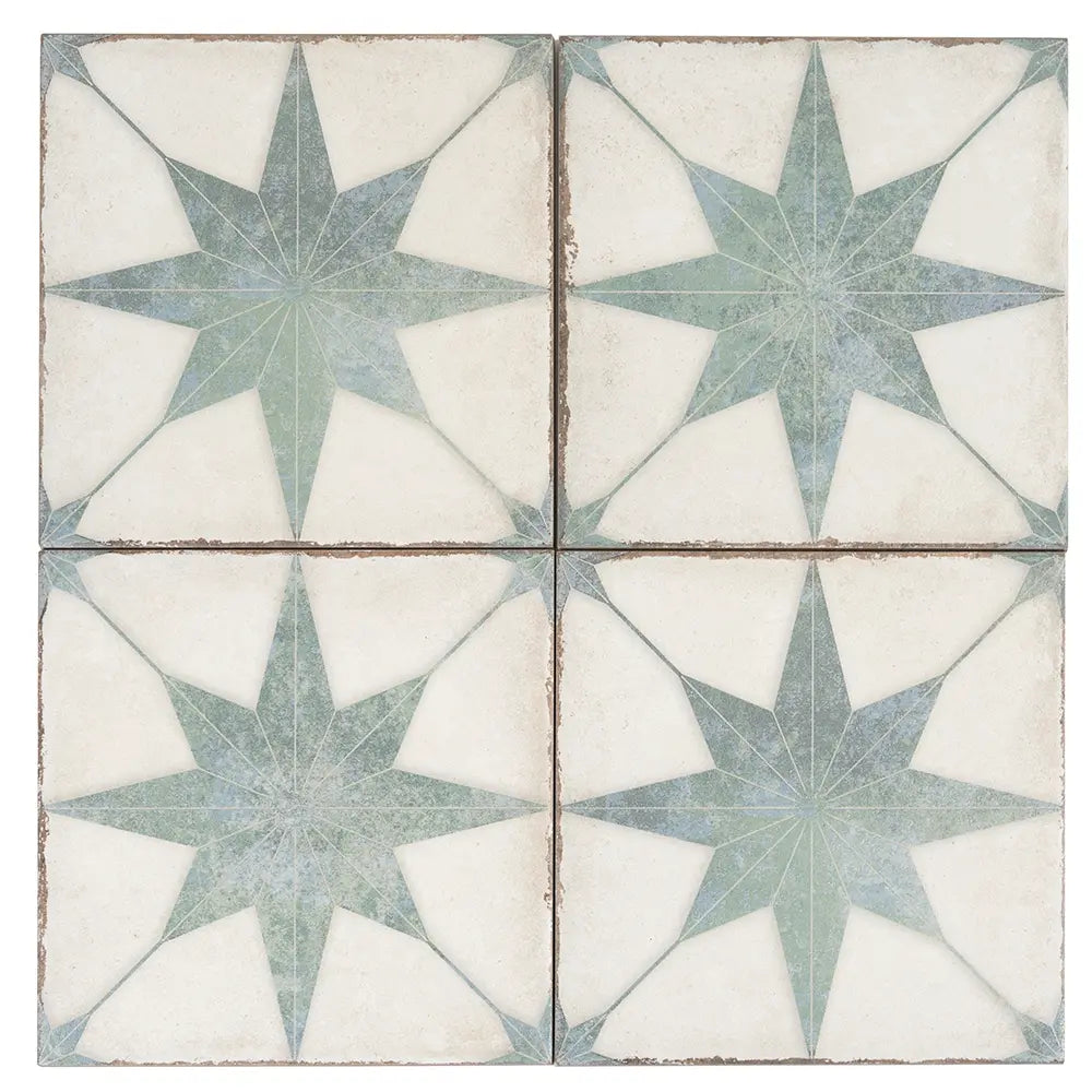 Ursa Turquoise Star 7.87 x 7.87 Porcelain Tile | Tile Club