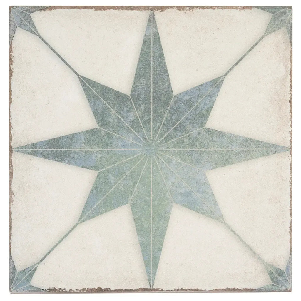 Ursa Turquoise Star 7.87 x 7.87 Porcelain Tile | Tile Club