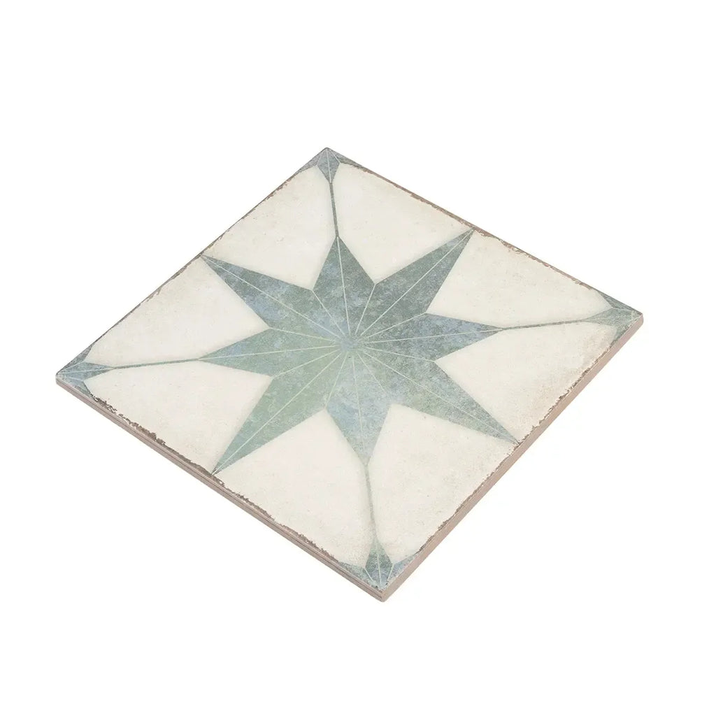 Ursa Turquoise Star 7.87 x 7.87 Porcelain Tile | Tile Club
