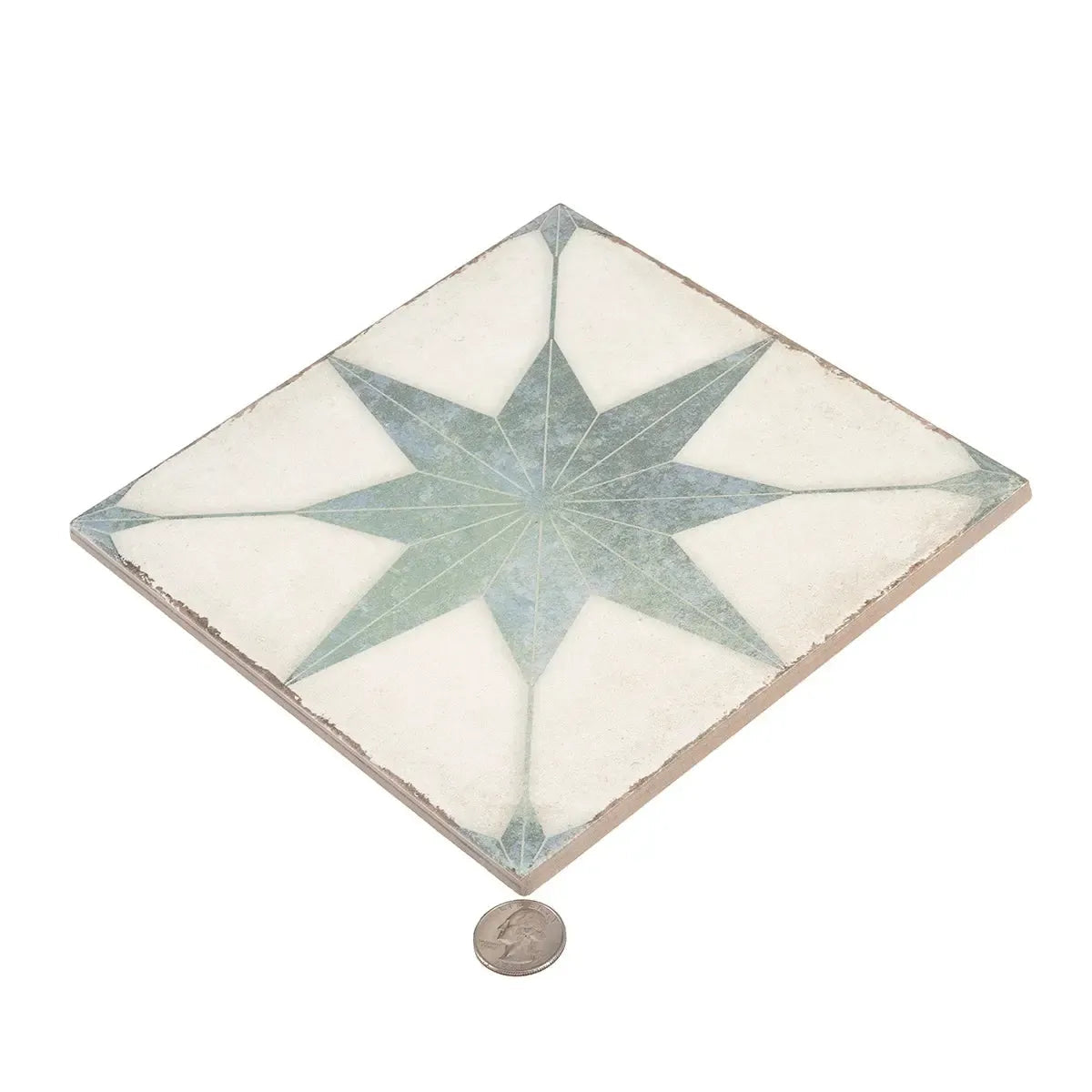 Ursa Turquoise Star 7.87 x 7.87 Porcelain Tile | Tile Club