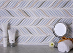 Chateau Blue Sprig Ceramic Mosaic Tile | Tile Club