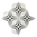 Santorini Retro Star White and Black Marble Mosaic Tile | Tile Club