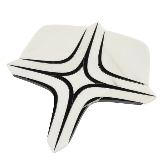 Santorini Retro Star White and Black Marble Mosaic Tile | Tile Club