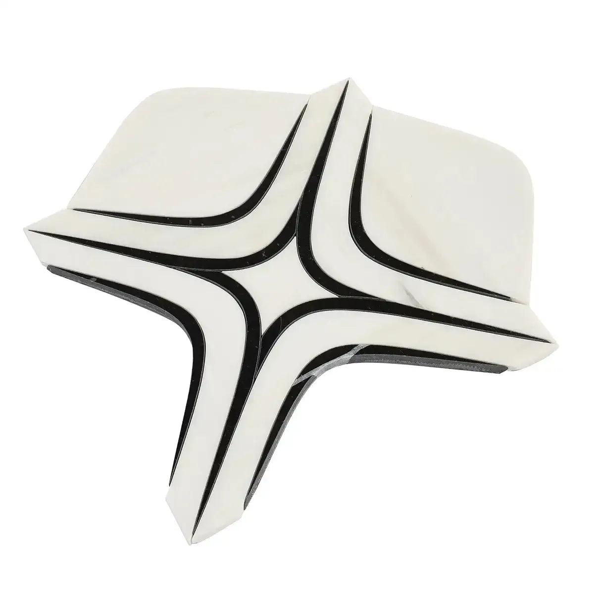 Santorini Retro Star White and Black Marble Mosaic Tile | Tile Club