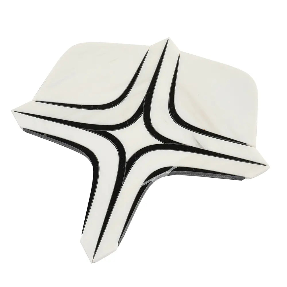 Santorini Retro Star White and Black Sample | Tile Club