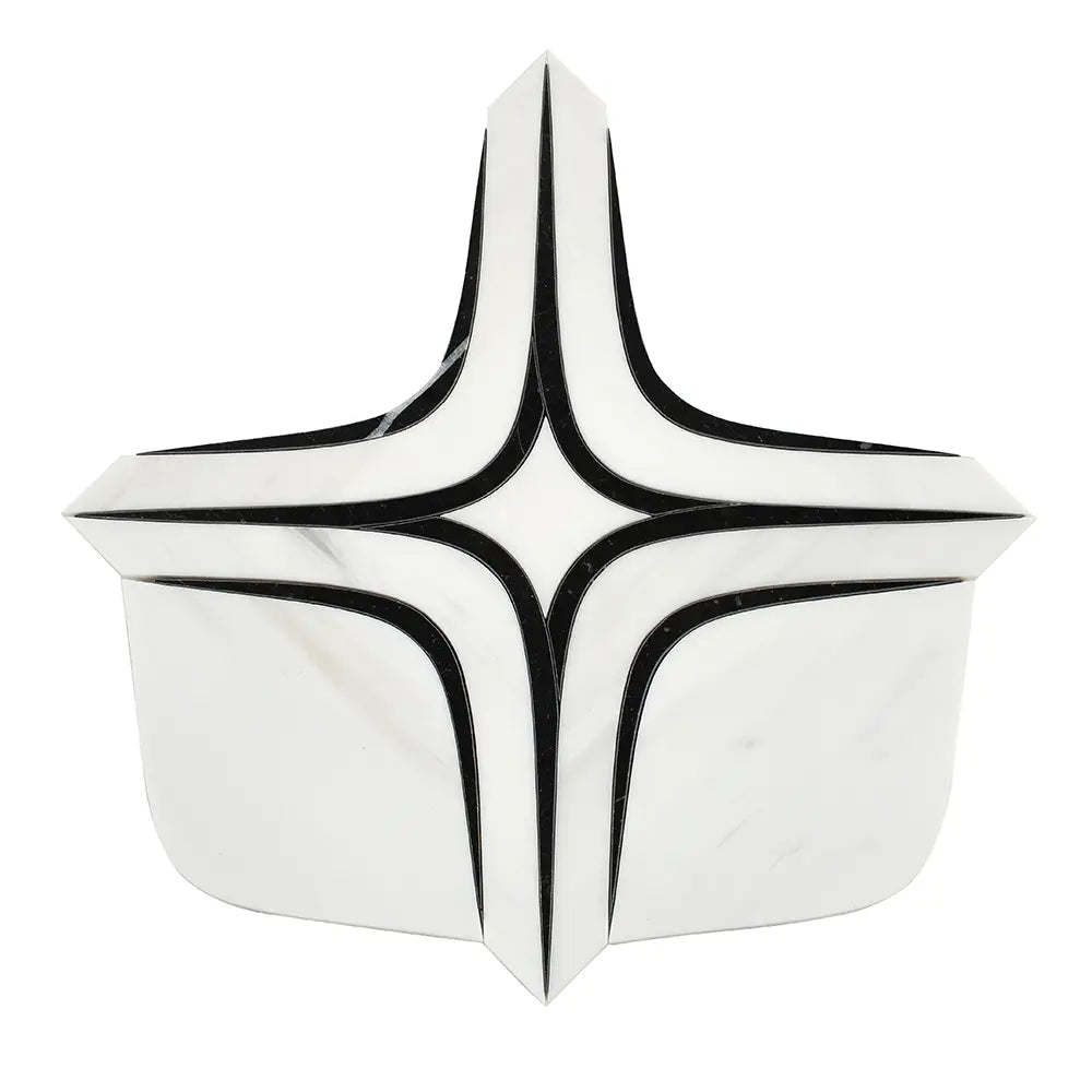Santorini Retro Star White and Black Sample | Tile Club