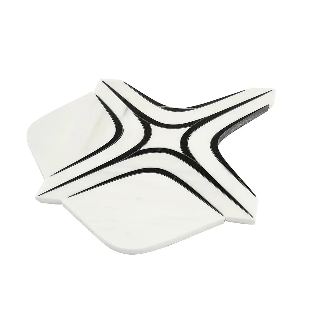 Santorini Retro Star White and Black Sample | Tile Club