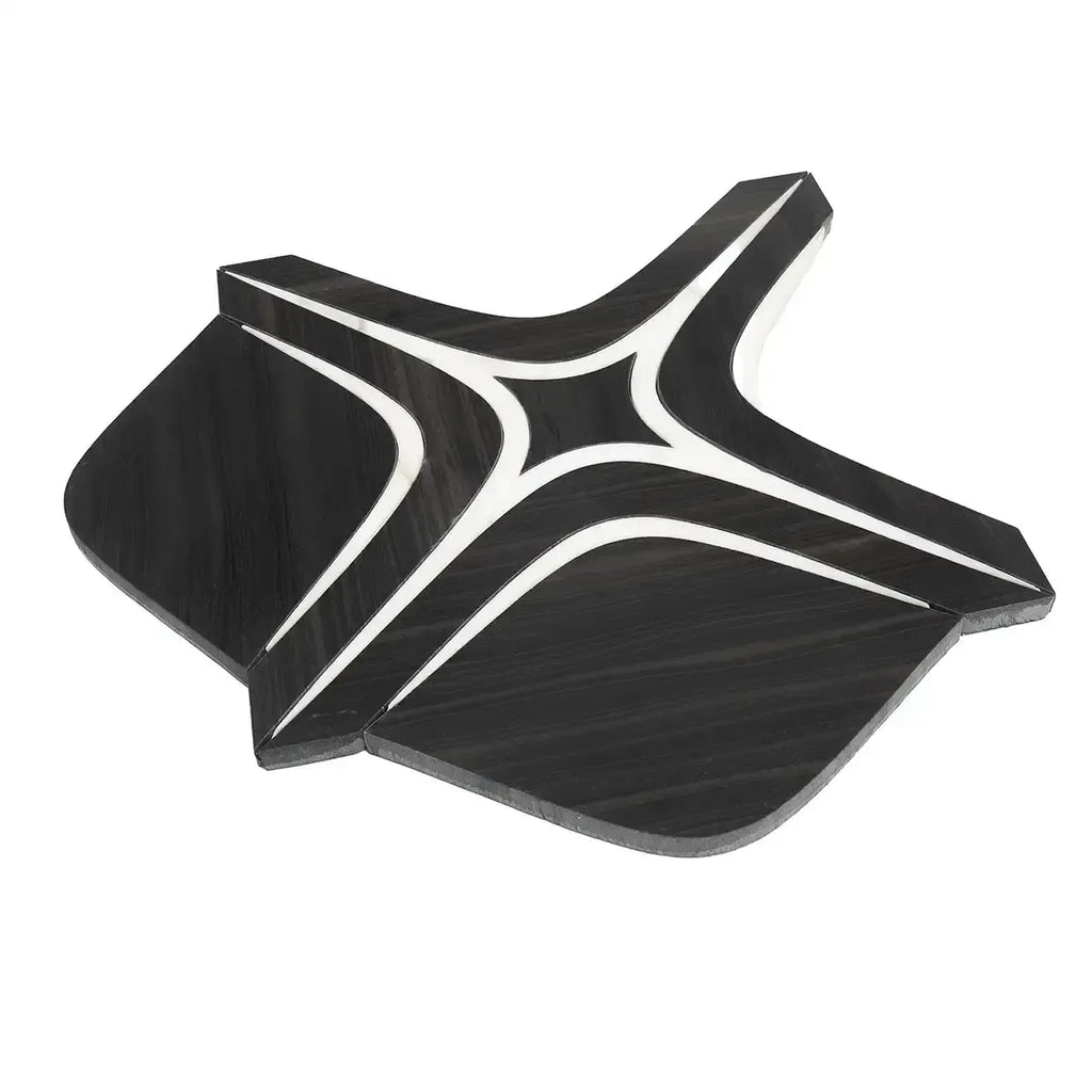 Santorini Retro Star Black Marble Mosaic Tile | Tile Club