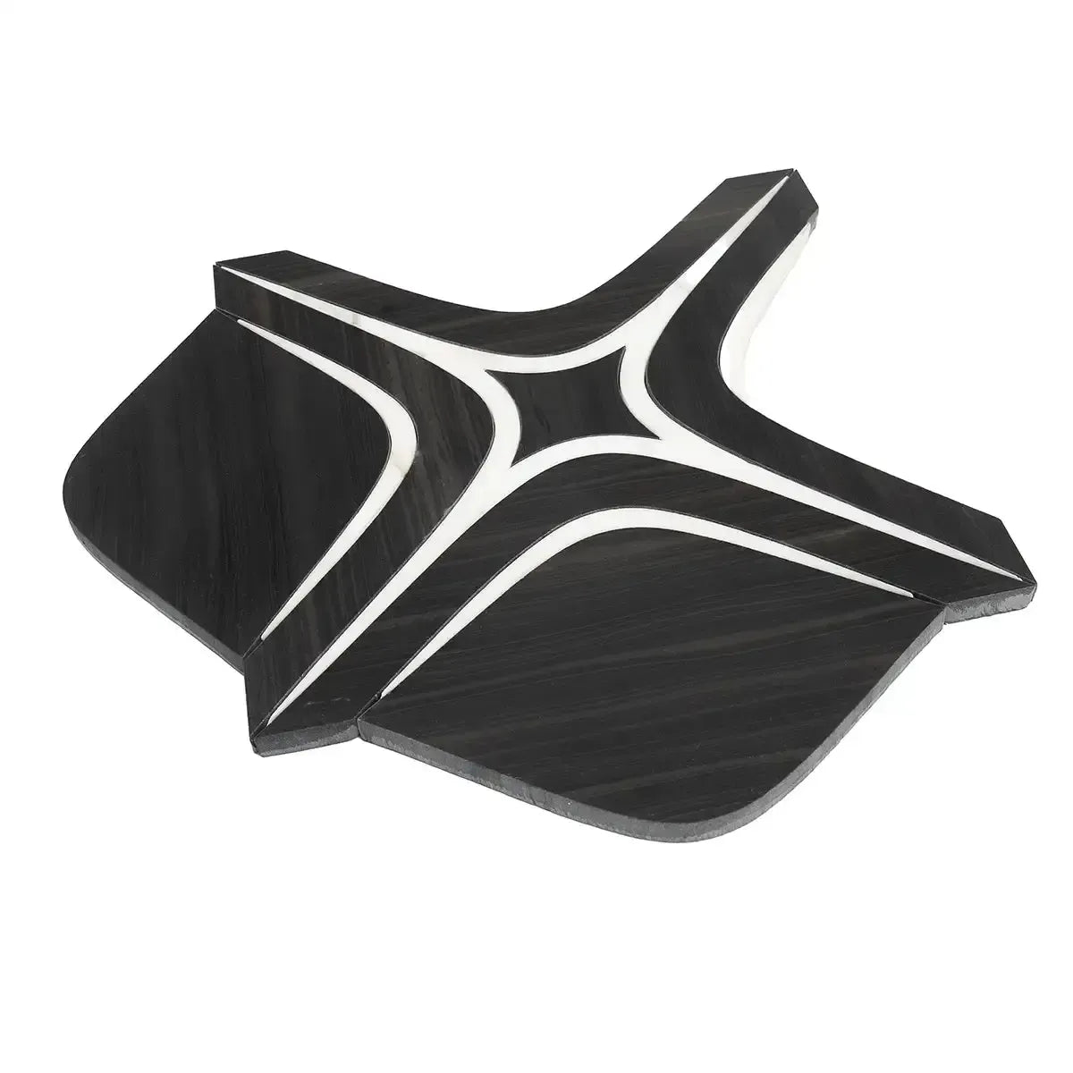 Santorini Retro Star Black Marble Mosaic Tile | Tile Club