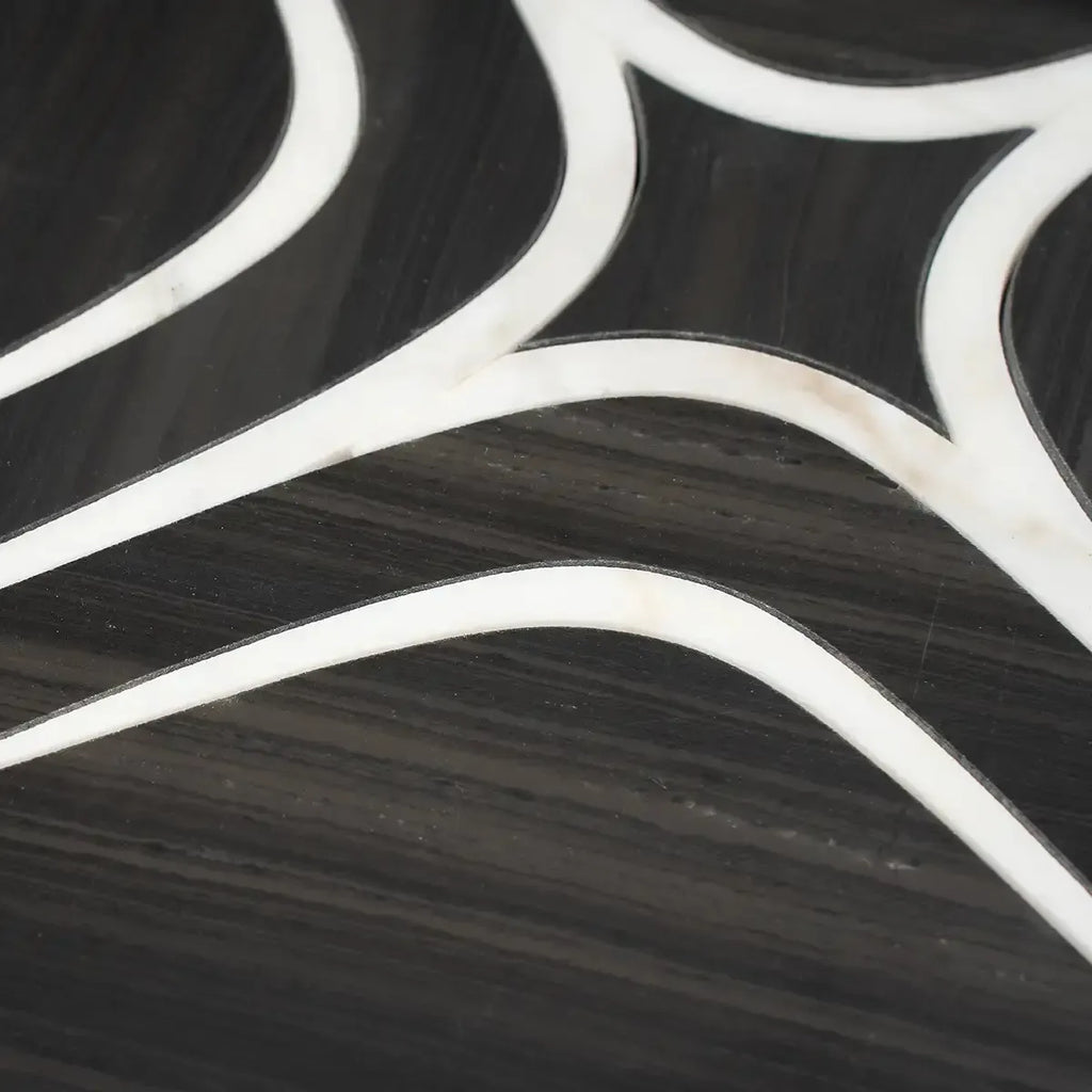 Santorini Retro Star Black Marble Mosaic Tile | Tile Club