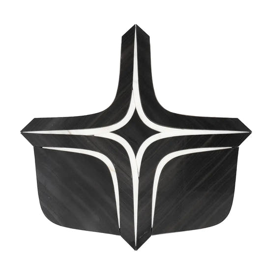 Santorini Retro Star Black Marble Mosaic Tile | Tile Club
