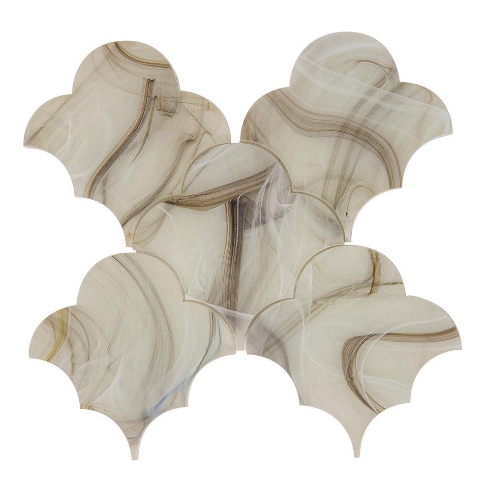 Sea Glass Cloud Amber Mosaic Tile Sample