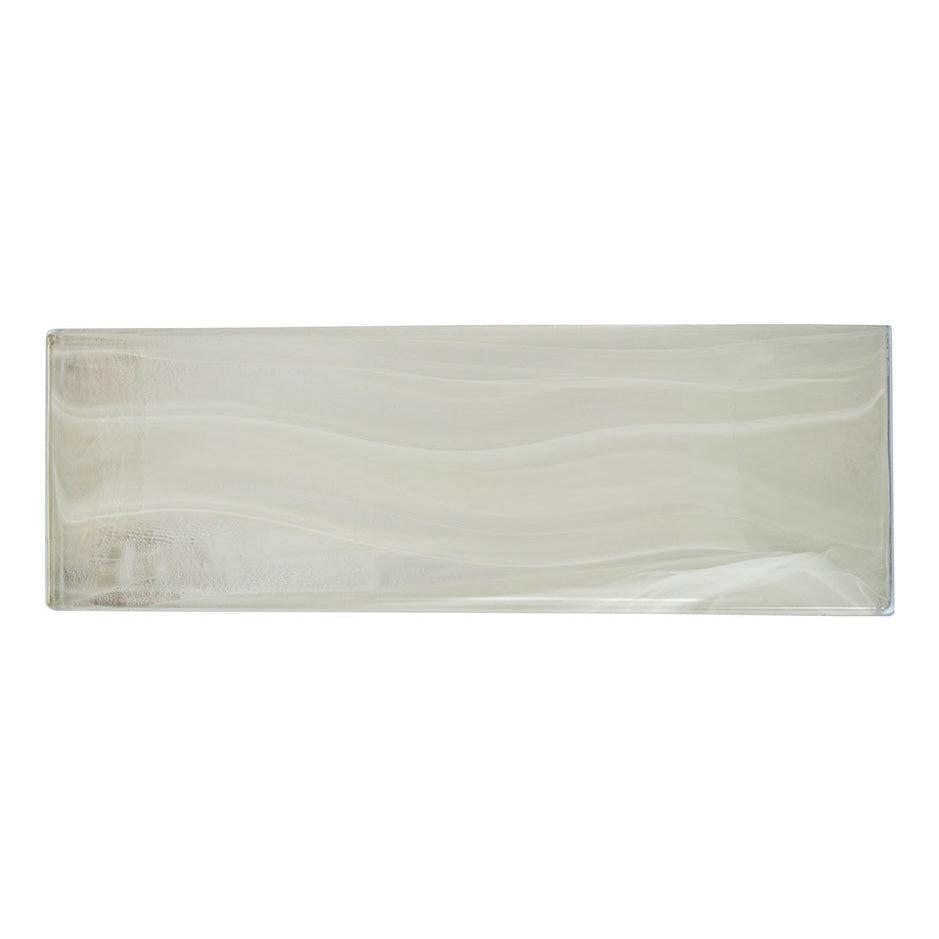 Sea Glass Platinum White 3X9 Tile Sample