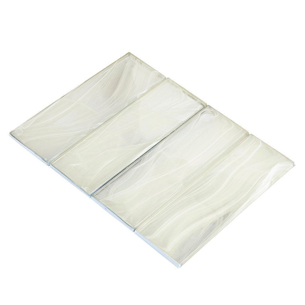 Sea Glass Platinum White 3X9 Tile | Tile Club