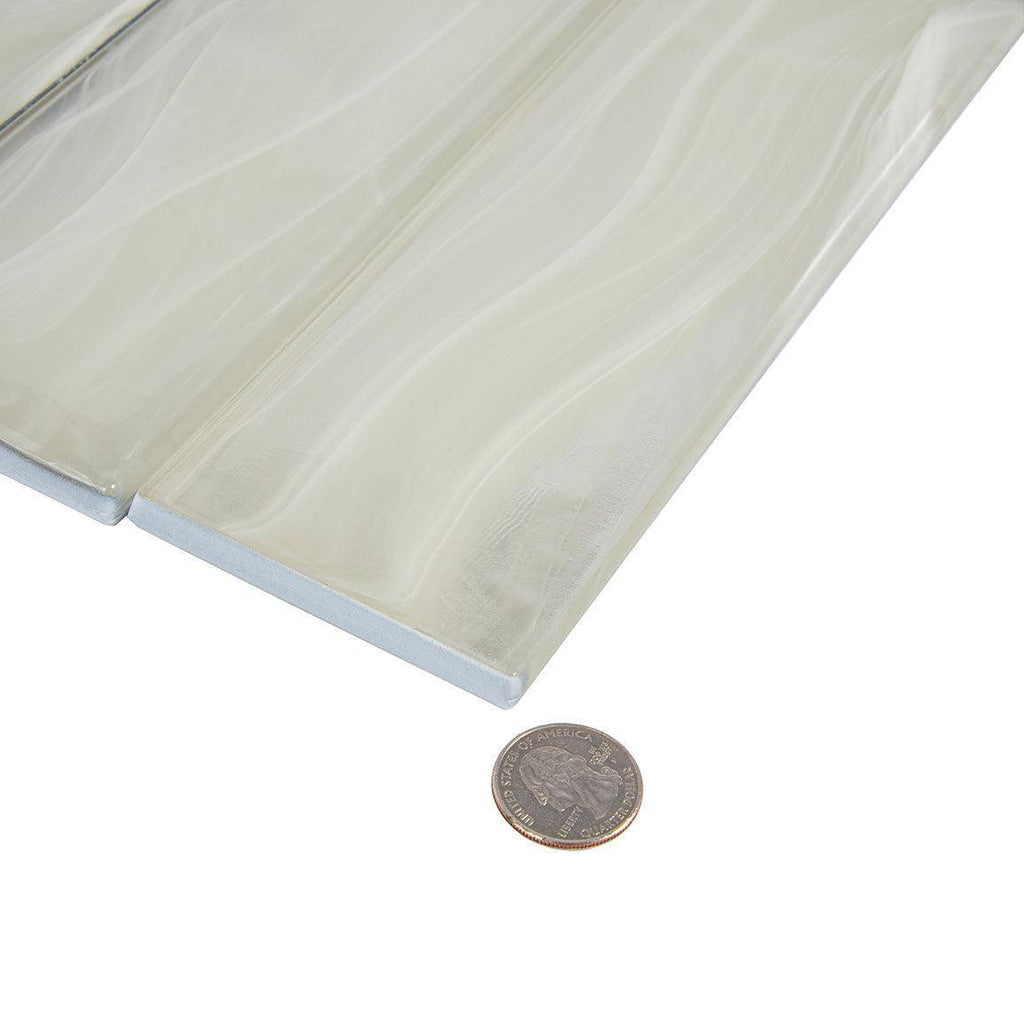 Sea Glass Platinum White 3X9 Tile | Tile Club