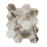 Sea Glass Hexagon Amber Mosaic Tile