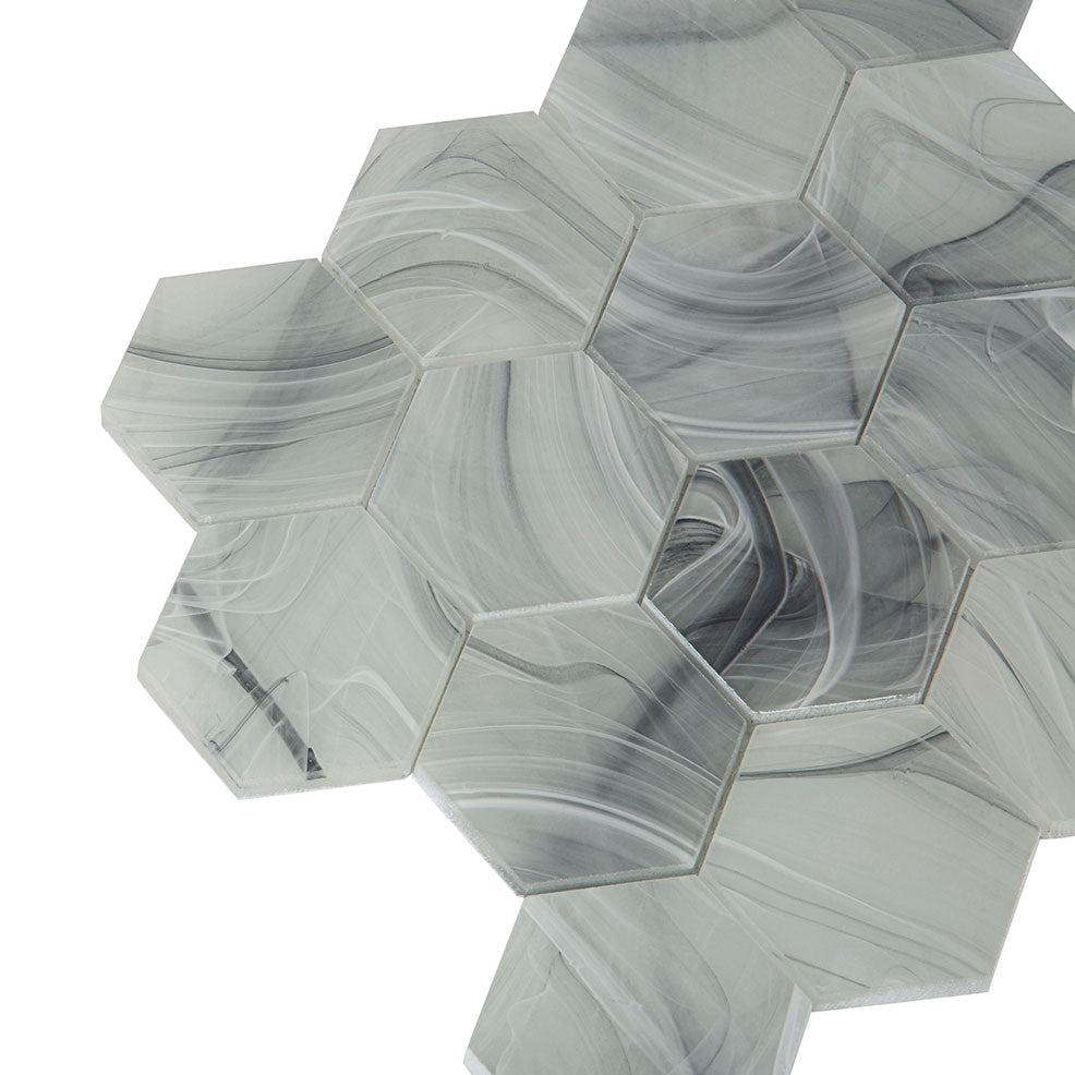 Sea Glass Hexagon Grey Mosaic Tile | Tile Club