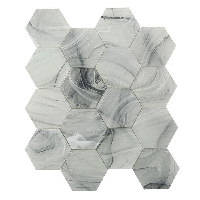 Sea Glass Hexagon Grey Mosaic Tile | Tile Club