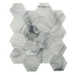 Sea Glass Hexagon Grey Mosaic Tile Sample
