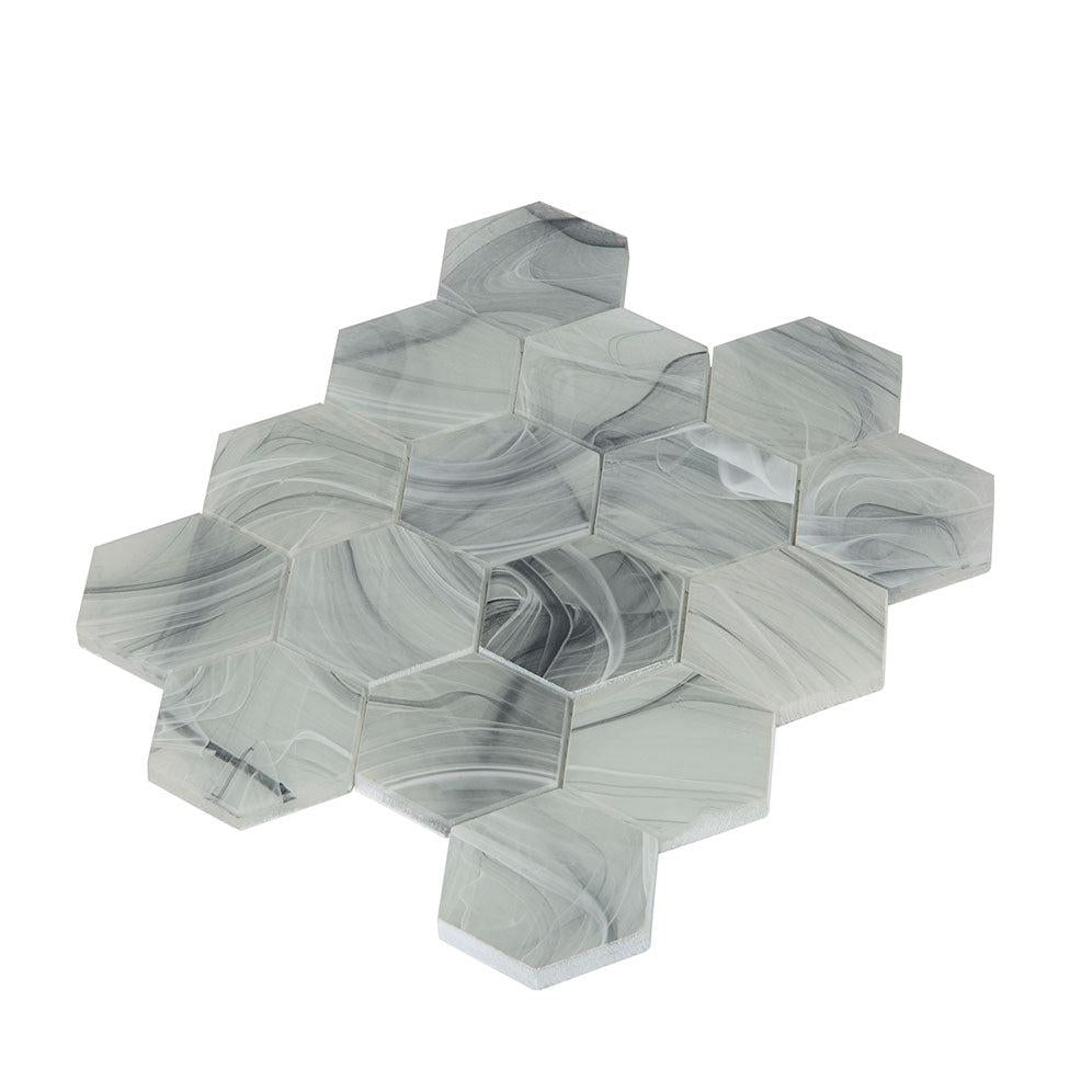 Sea Glass Hexagon Grey Mosaic Tile | Tile Club