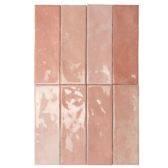 Pavillon Pink Ceramic Subway Tile 2.75x8.05