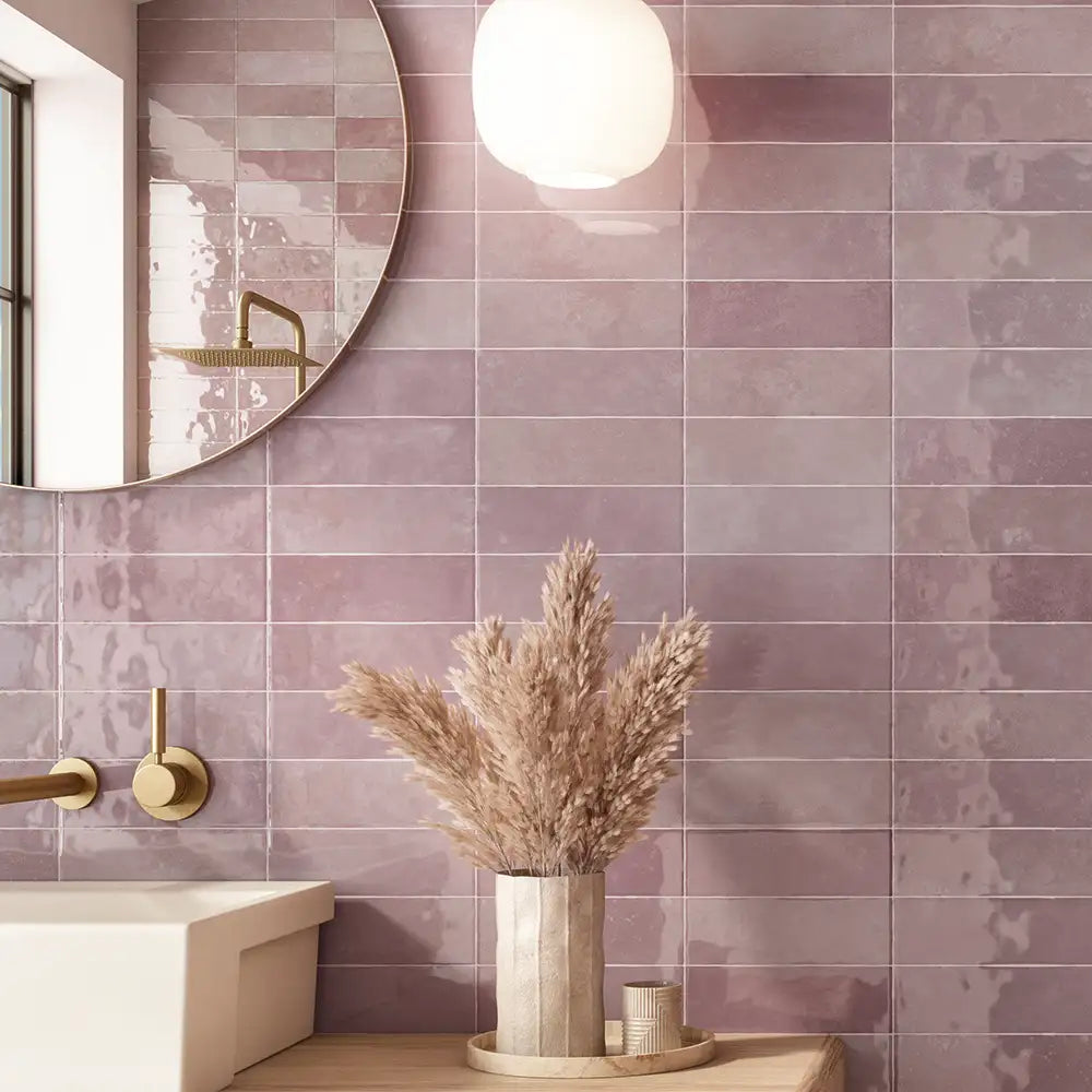 Pavillon Pink Ceramic Subway Tile 2.7x8.5 | Tile Club