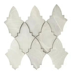 Sea Glass Louvre Platinum White Mosaic Tile Sample