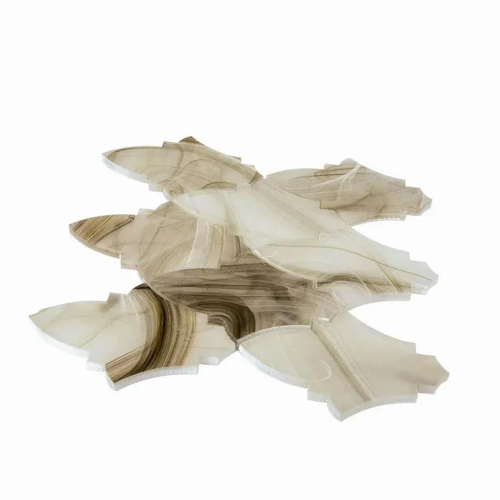 Sea Glass Louvre Amber Mosaic Tile | Tile Club