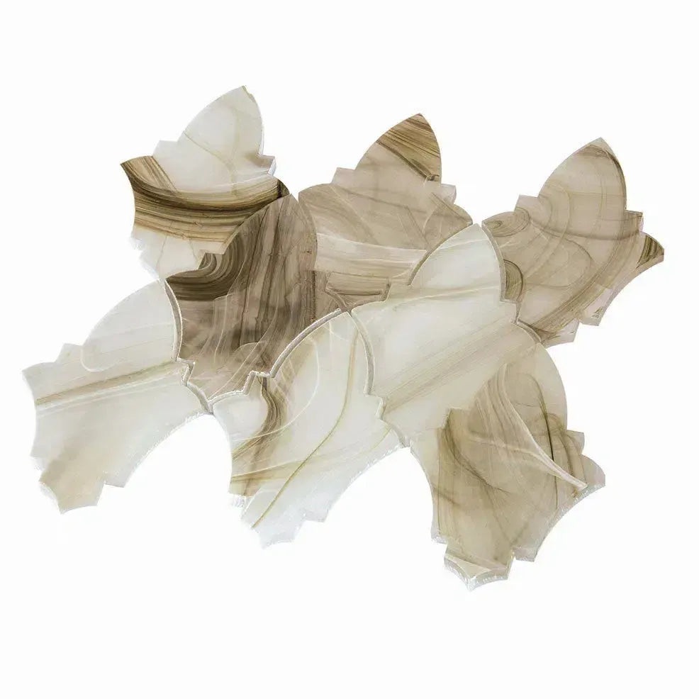 Sea Glass Louvre Amber Mosaic Tile | Tile Club