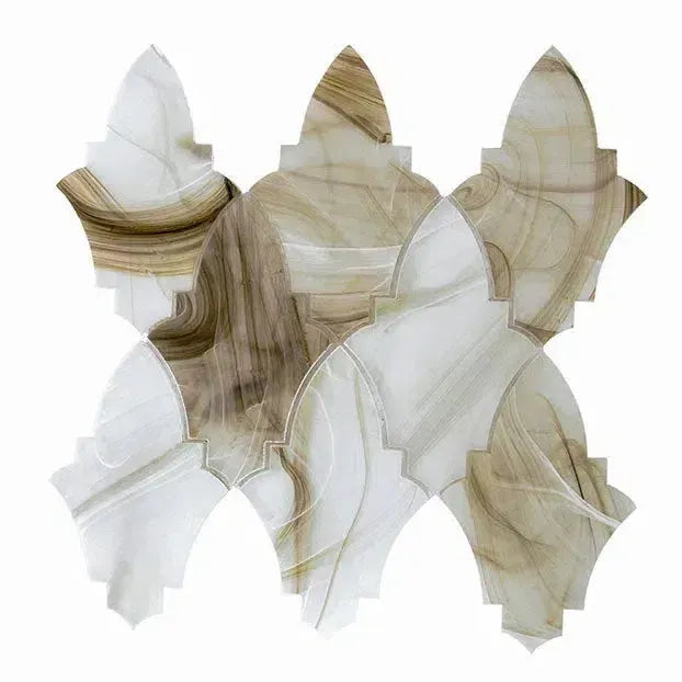 Sea Glass Louvre Amber Mosaic Tile Sample