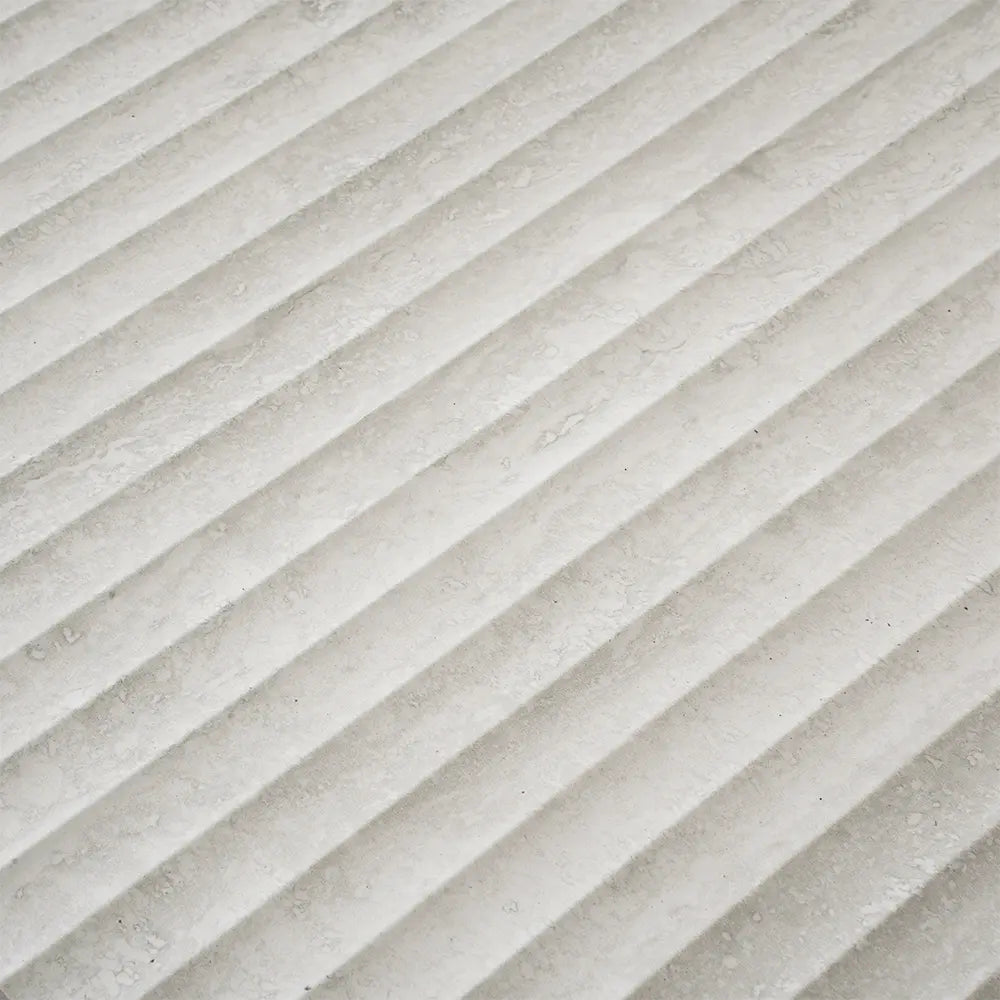 Eterica Fluted White Travertine 24x48 Porcelain Tile | Tile Club