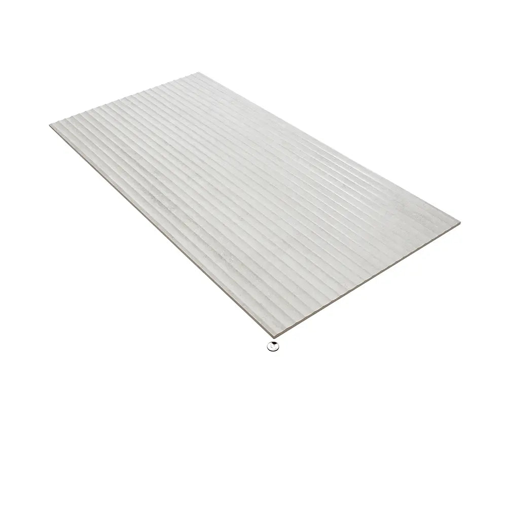 Eterica Fluted White Travertine 24x48 Porcelain Tile | Tile Club