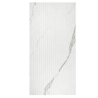 Eterica Fluted White & Gray Marbled 24x48 Porcelain Tile | Tile Club