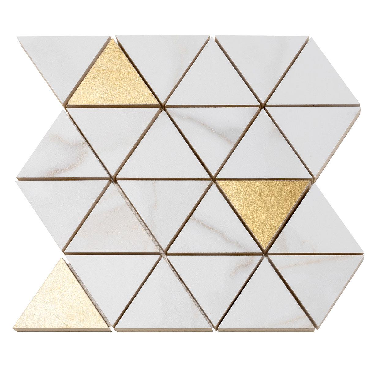 Panorama White Marbled Triangle Mosaic