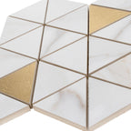 Panorama White Marbled Triangle Mosaic | Tile Club