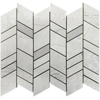 Panorama Gray Marbled Herringbone Mosaic | Tile Club