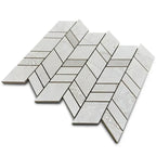 Panorama Gray Marbled Herringbone Mosaic | Tile Club