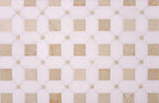 Crema Marfil Square And Thassos Octagon Marble Mosaic Tile | Tile Club