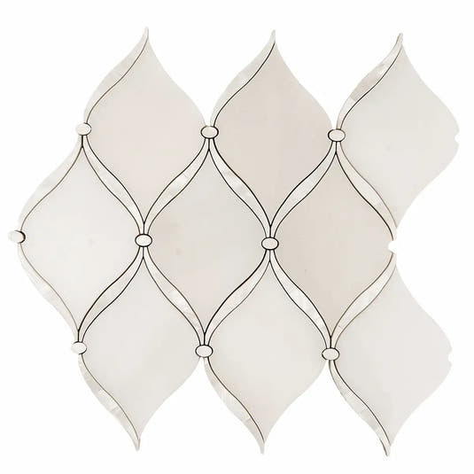 Pearl Chic White Marble & Mother Of Pearl Waterjet Mosaic Tile